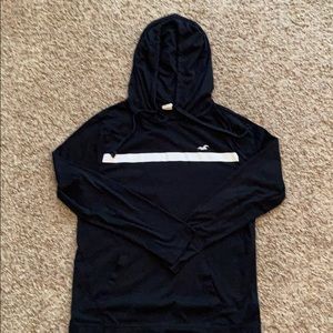 Hollister long sleeve black hooded shirt